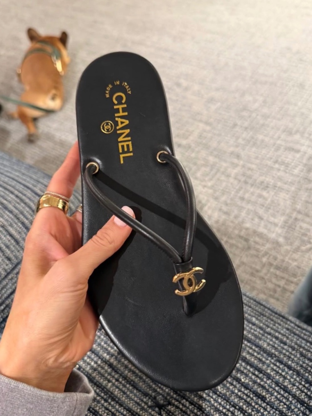 CHANEL THONGS black Matthieu Blazy collection